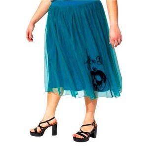 TORRID DISNEY RETRO VILLIANS COLLECTION Midi SKULL TULLE SKIRT 1X